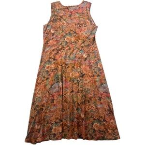 Peruvian Connection Sleeveless Scoop Neck Maxi Dress Size XL